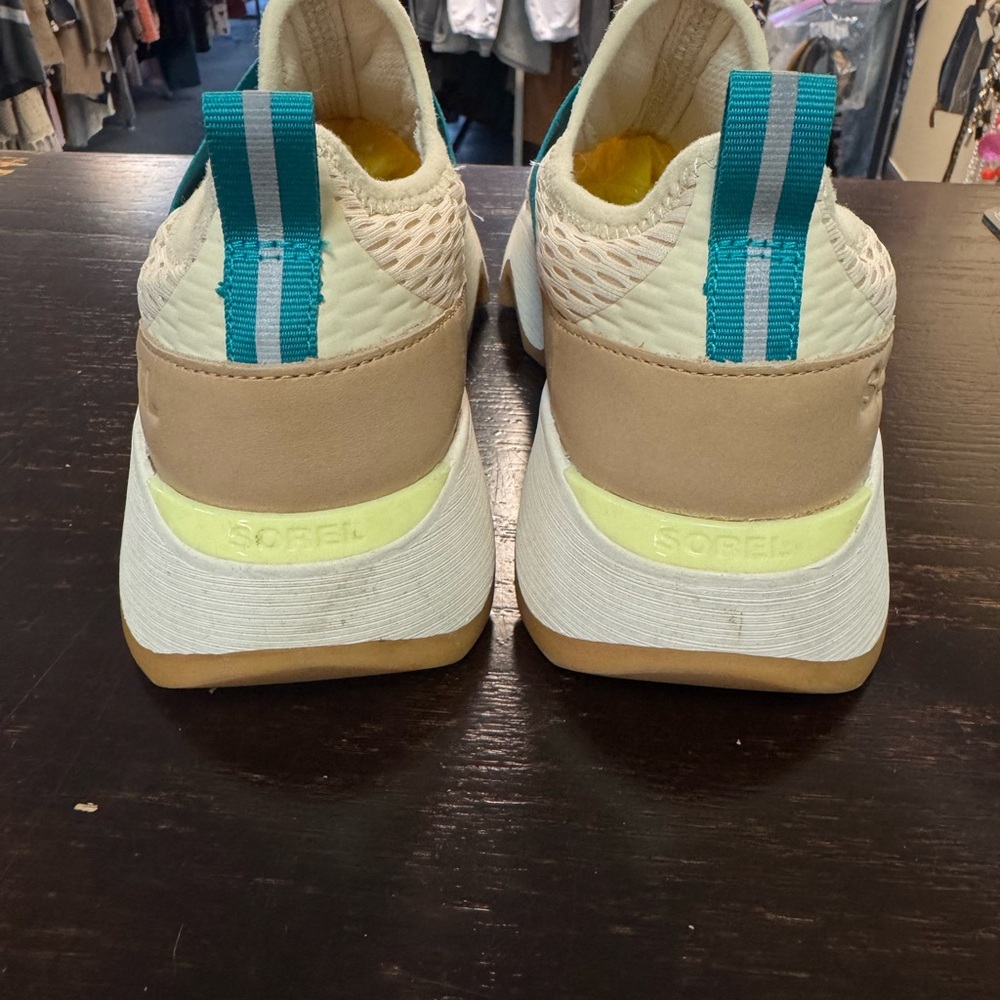 Sorel Women's Kinetic Impact II Slip On Sneakers – Cream/Blue teal – 8.5 - Picture 4 of 9